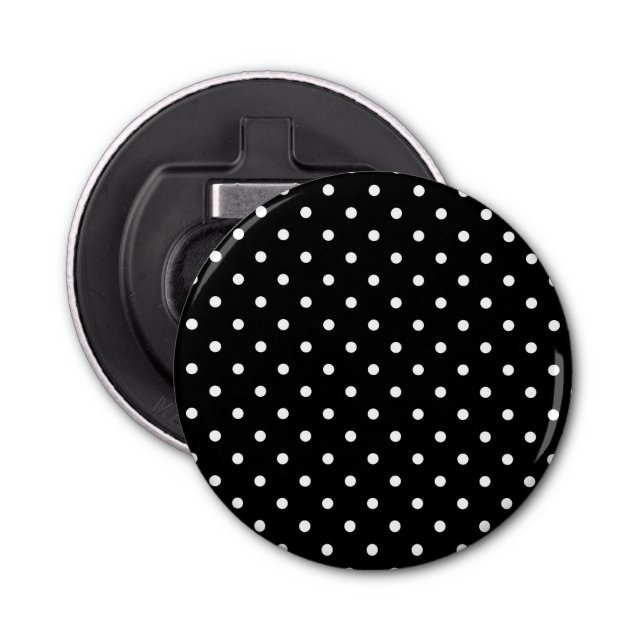 Abrebotellas Simple Black and White Polka Dots (Anverso)