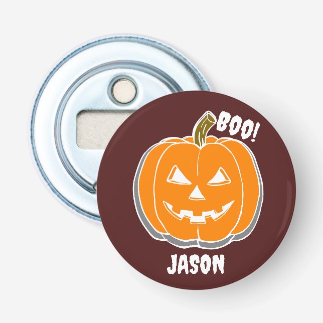 Abrebotellas Simple Happy Halloween calabaza de miedo (Anverso)