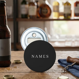 Abrebotellas Simple Negro Personalizado Agrega Tu Nombre Elegan