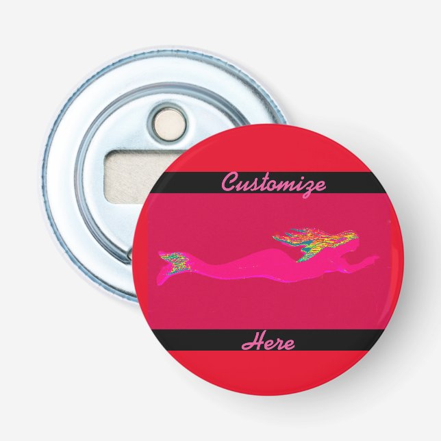 Abrebotellas sirena rosa (Anverso)