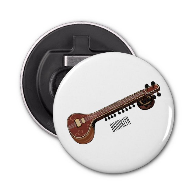 Abrebotellas Sitar personalizado ilustracion (Anverso)