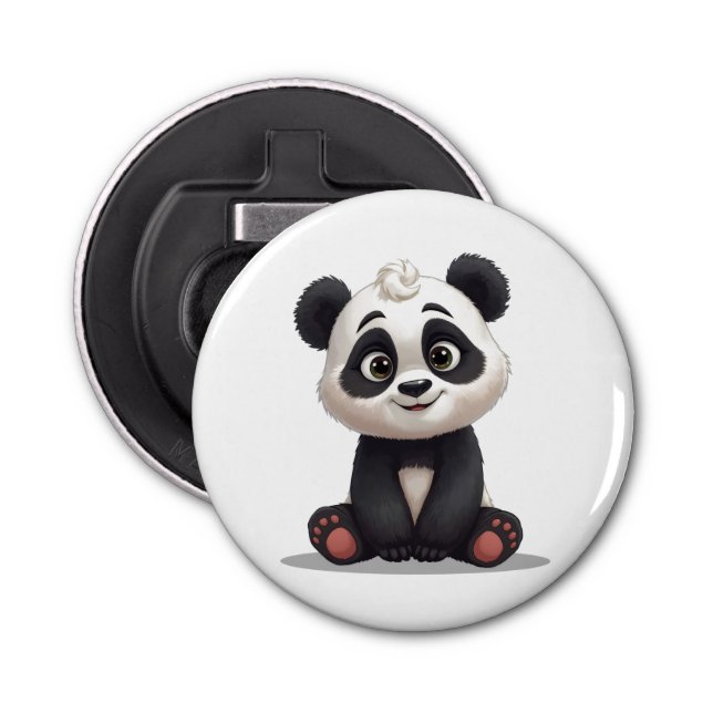 Abrebotellas Sitting Panda Bear Cartoon Illustration Artwork (Anverso)