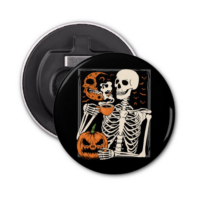 Abrebotellas Skeleton Beber café Lover Halloween Skull BT (Anverso)