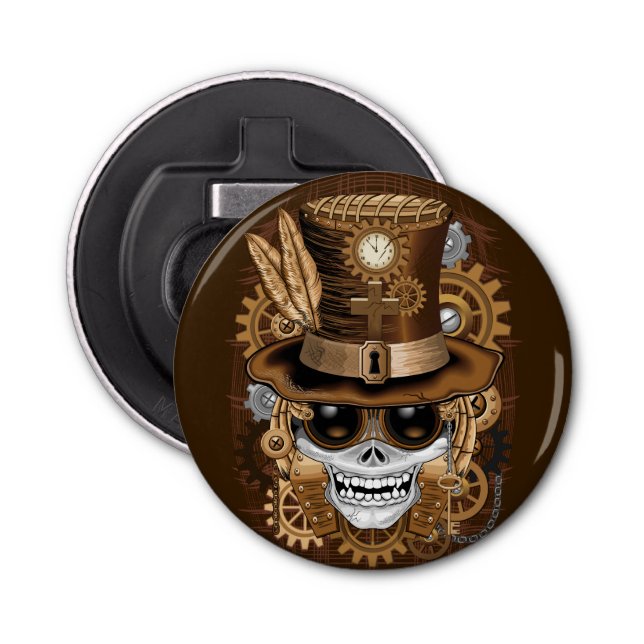 Abrebotellas Skull Steampunk Voodoo Retro Machine (Anverso)