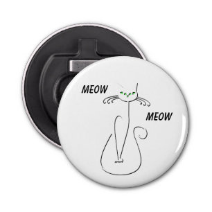 Abrebotellas Slinky Black Cat Meow Meow Personalizado Textos Oj