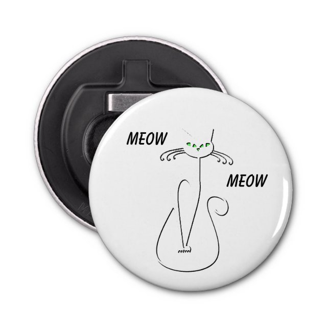 Abrebotellas Slinky Black Cat Meow Meow Personalizado Textos Oj (Anverso)