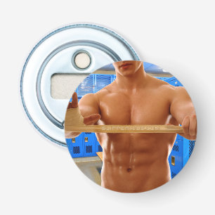 Abrebotellas SlipperyJoe hombre muscular abs vestuario de baldo