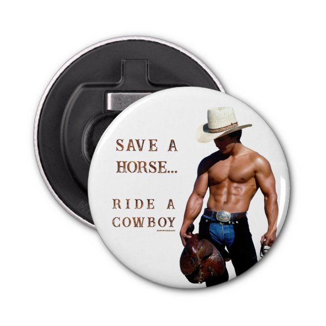 Abrebotellas SlipperyJoe's save horse montar paja cowboy gorra  (Anverso)