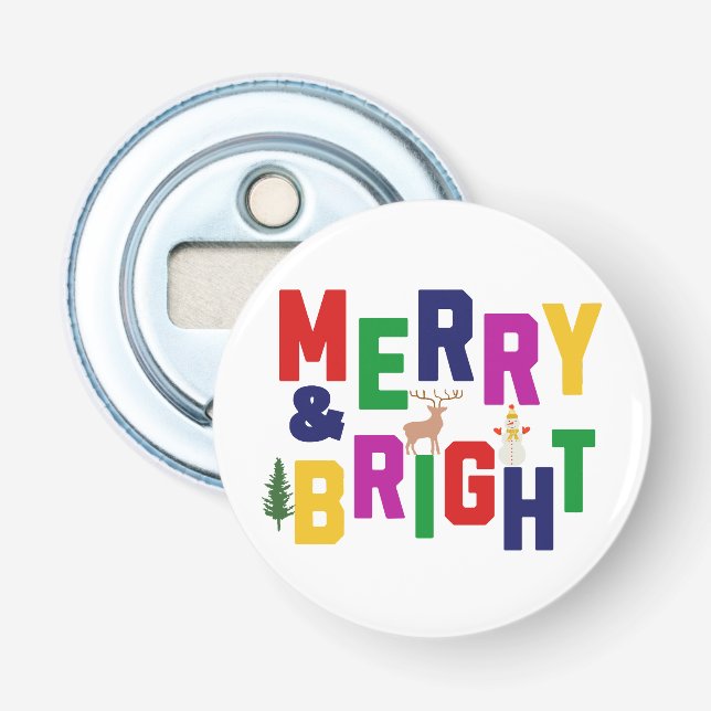 Abrebotellas Snowman, reno de pino blanco y brillante (Anverso)