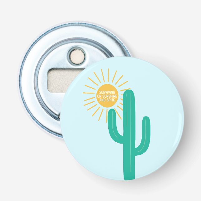 Abrebotellas Sobrevivir al sol y al espiar (Anverso)