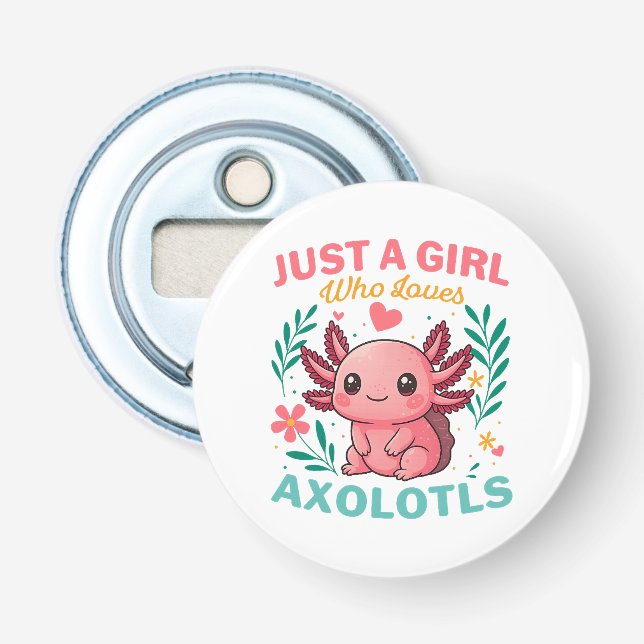 Abrebotellas Sólo una chica que ama ajolotes (Anverso)