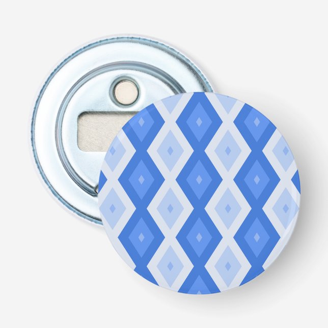 Abrebotellas Sombras de patrón de diamante azul (Anverso)