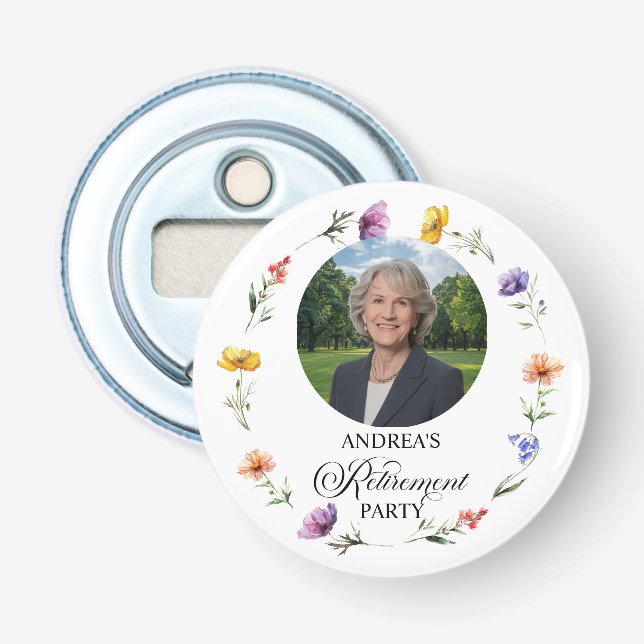 Abrebotellas Special Photo Floral Retirement Party Favor (Anverso)