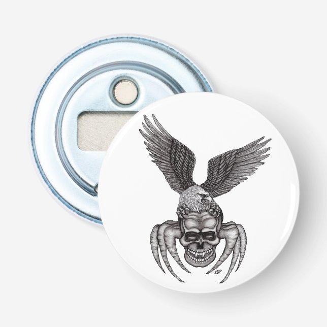 Abrebotellas Spiderskull con águila (Anverso)