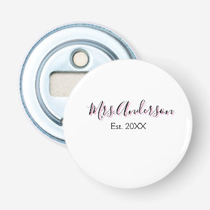 Abrebotellas Sra agregar nombre apellido negro rosa año moderno