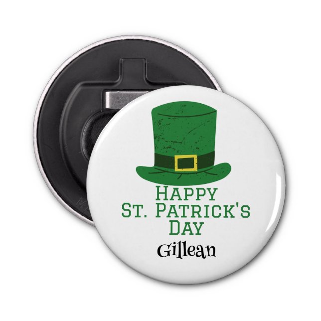 Abrebotellas St. Patrick's Day gorra verde irlandés con suerte  (Anverso)