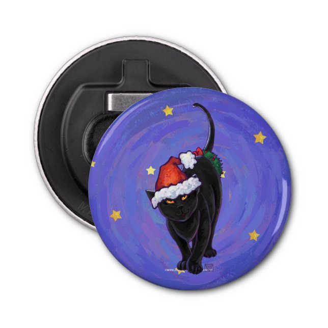 Abrebotellas Starry Night Black Cat Navidades (Anverso)