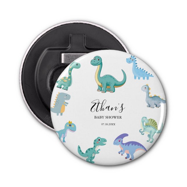Abrebotellas Stylish Dinosaur Baby Shower White (Anverso)