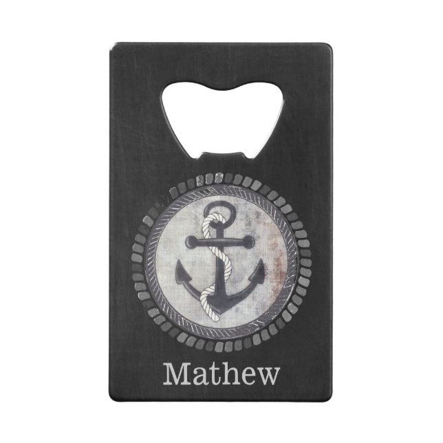 Abrebotellas sucio náutico de la pizarra del ancla (Anverso)