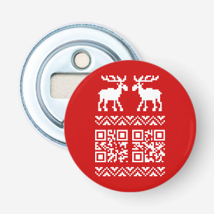 Abrebotellas Suéter feo de Navidad Código QR ¡Feliz Año Nuevo !