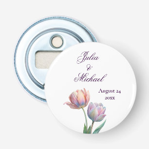 Abrebotellas Suite de Boda de Tulipán Pastel con Tipografía Ele