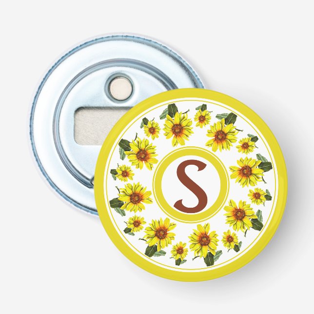 Abrebotellas Sunflower Button Bottle Opener (Anverso)