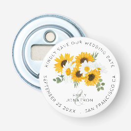 Abrebotellas Sunflowers Rustic Keepsake Floral Salva La Fecha