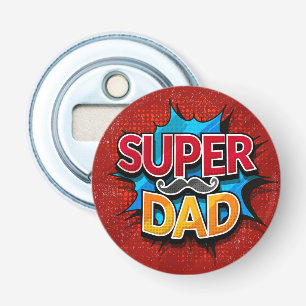 Abrebotellas Super Dad Mustache Modern Grunge