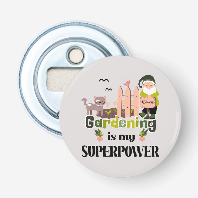 Abrebotellas Superpotencia de jardinería, jardinera de lujo (Anverso)