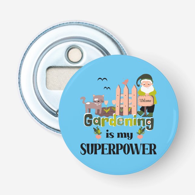 Abrebotellas Superpotencia de jardinería, jardinera de lujo (Anverso)