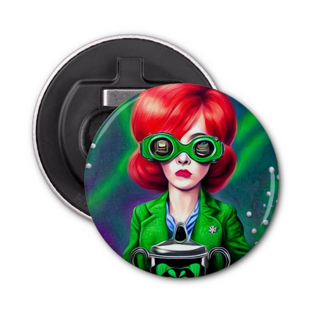 Abrebotellas Surreal Pop St. Patrick's Day Beer Goggles Chica (Anverso)