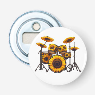 Abrebotellas Tambores Girasol Flor Músico Música Floral
