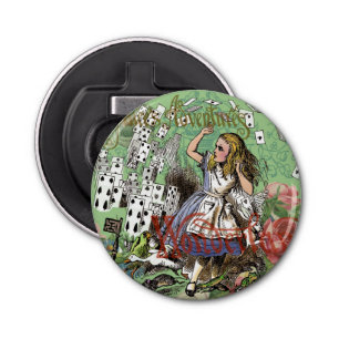 Abrebotellas tarjetas alice conejo de sombrerero de wonderland