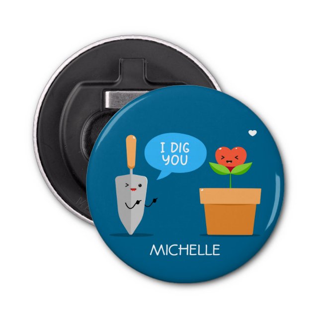 Abrebotellas Te cavo un feliz nombre personalizado del Día de S (Anverso)