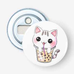 Abrebotellas té de burbuja de gatos de Kawaii