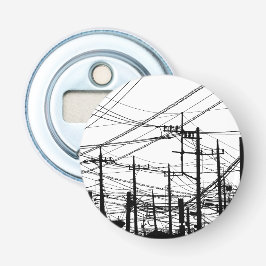 Abrebotellas Teléfono antiguo y líneas de alimentación