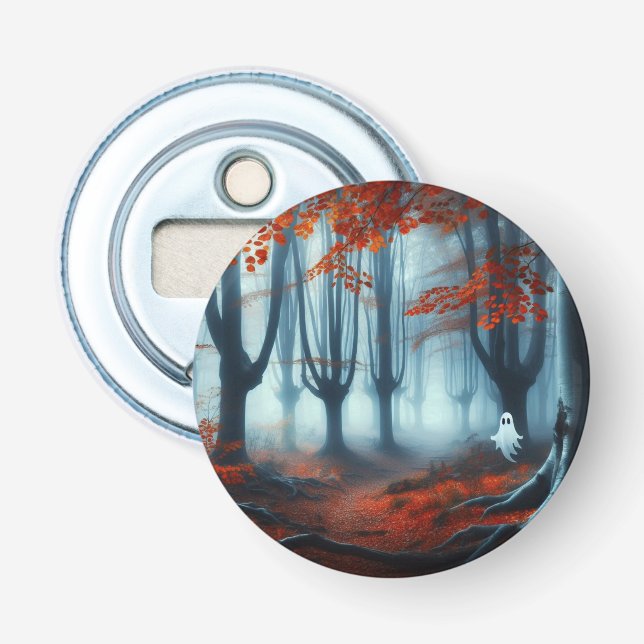 Abrebotellas Tembloroso bosque de otoño con un fantasma (Anverso)