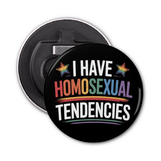 Abrebotellas Tengo Tendencias Homosexuales El Orgullo Iris LGBT (Anverso)