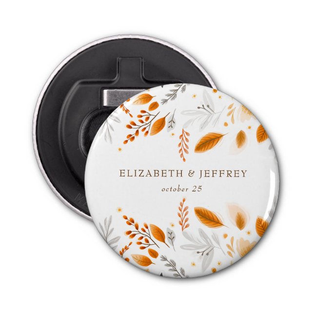 Abrebotellas Terracotta Modern Script Elegant Fall Wedding (Anverso)