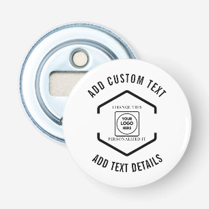 Abrebotellas Texto de Logo Personalizado Fondo Blanco Negocios