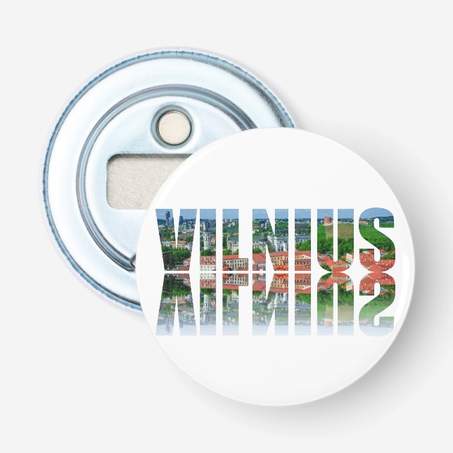 Abrebotellas Texto de Vilnius con reflexión (Anverso)