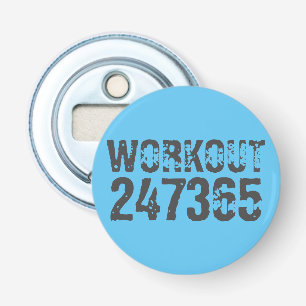 Abrebotellas Texto desgastado y raspado Workout 247365 azul