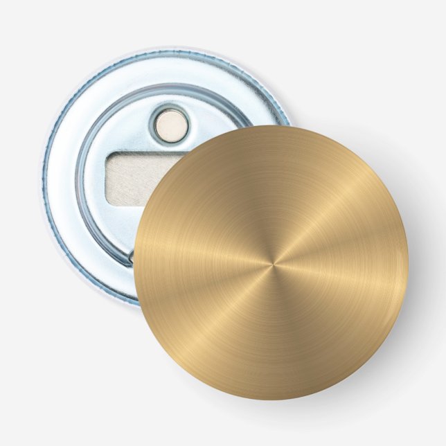 Abrebotellas Textura radial metálica personalizada del oro (Anverso)