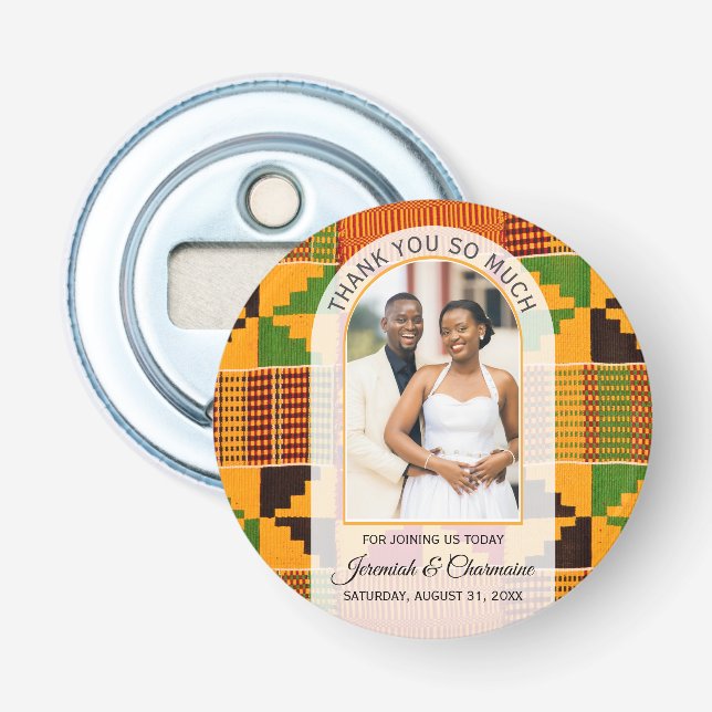 Abrebotellas THANK YOU GUEST FAVORS Africa Ghana Kente WEDDING  (Anverso)