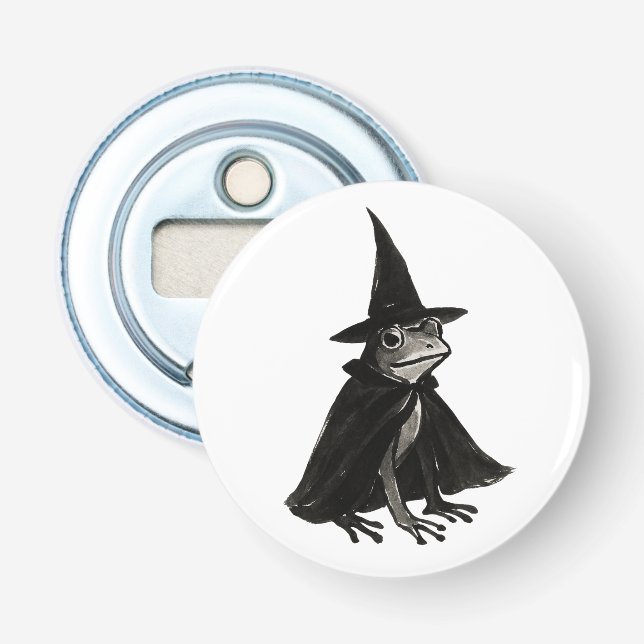 Abrebotellas The Witch Frog – Diseño de Halloween con Pincel de (Anverso)