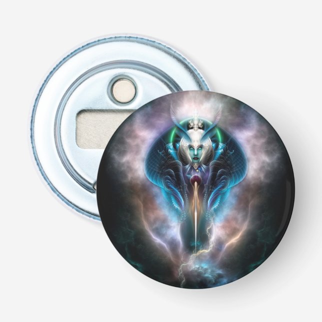 Abrebotellas Thera El Eéret Queen Round Bottle Opener (Anverso)