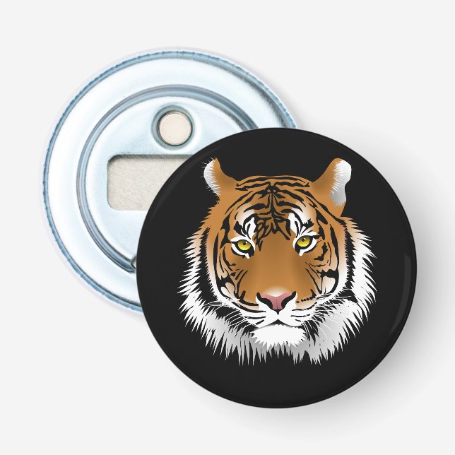 Abrebotellas Tiger Face Badge Bottle Opener (Anverso)