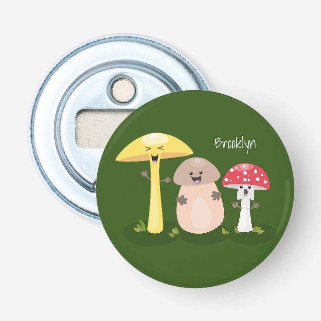 Abrebotellas Toadstool de hongos de hongo de kawaii (Anverso)