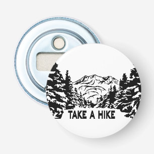 Abrebotellas Toma una cita de Hike en el paisaje de montaña mon