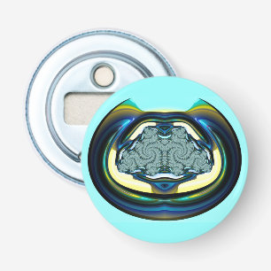 Abrebotellas Tonos de negro Aqua azul y amarillo fractal 3D ~
